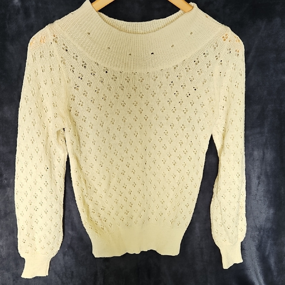Kickers Cream Crew Neck Sweater with Textured Knit